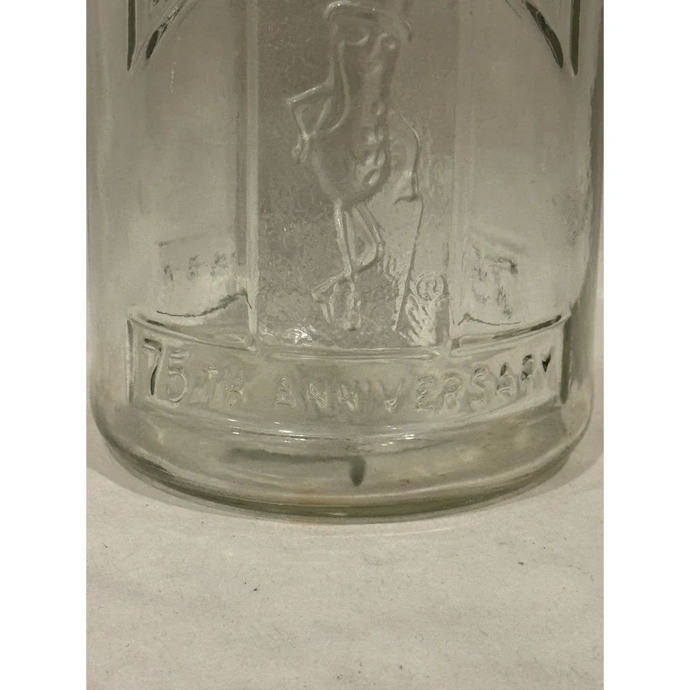 Vintage 1981 75th Anniversary Planters Mr. Peanut Glass Jar with Lid Cannister